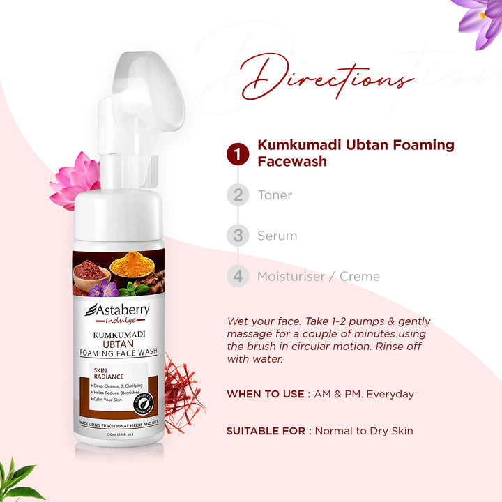 How to use Kumkumadi Ubtan Foaming Face Wash